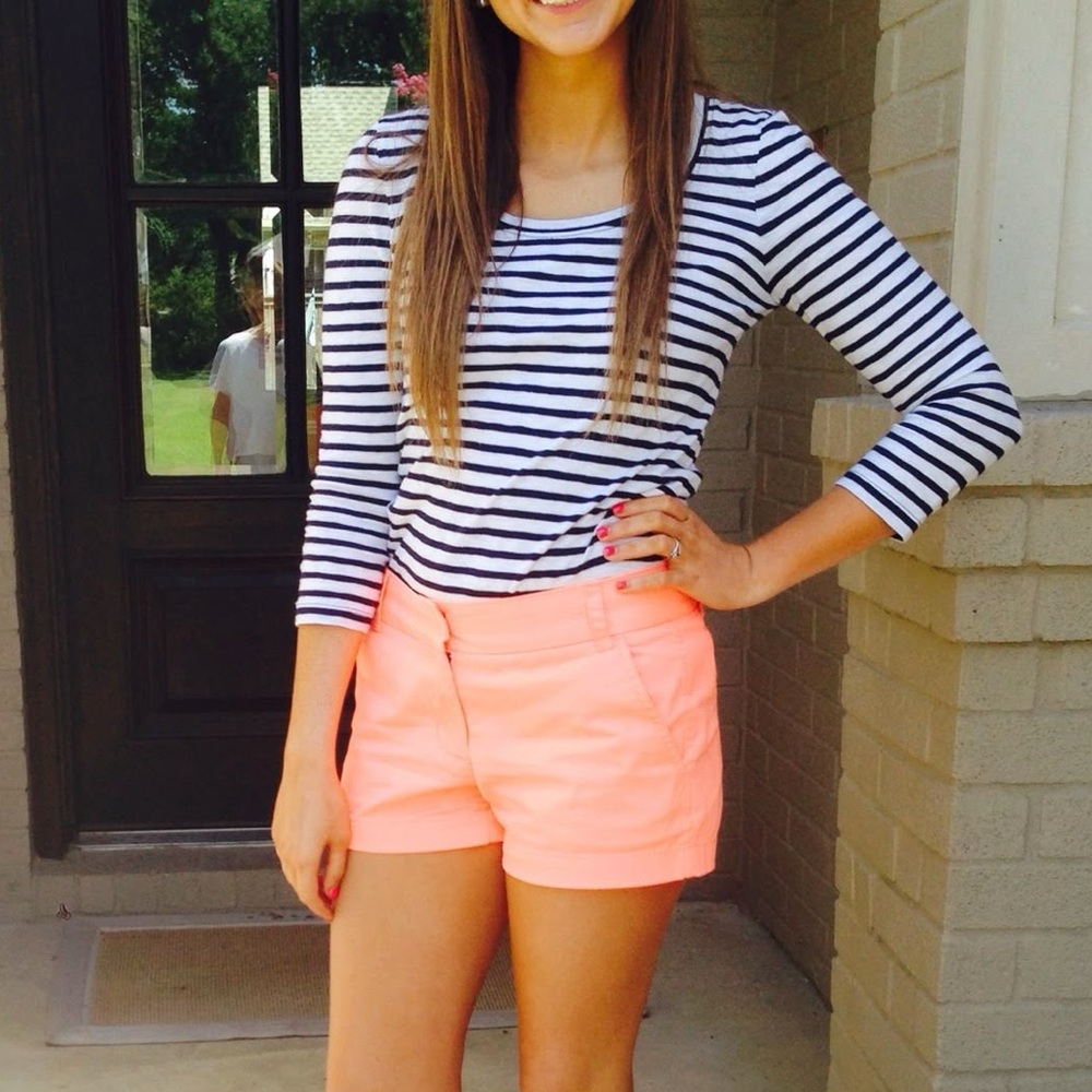 J. Crew Chino Shorts in Light Peach